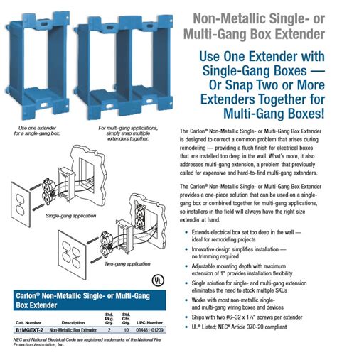 carlton electrical box extender home depot|carlon multi gang box extender.